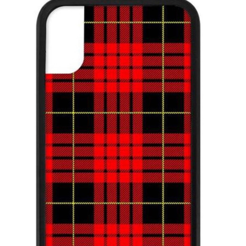 wildflower red plaid iphone XS phone case